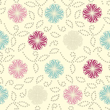 Bir çiçek süsleme görüntü ile Dikişsiz soyut desen.