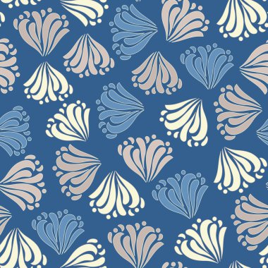 Bir çiçek süsleme görüntü ile Dikişsiz soyut desen.