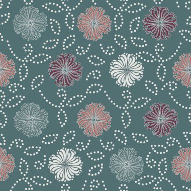 Bir çiçek süsleme görüntü ile Dikişsiz soyut desen.