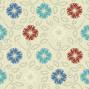 Bir çiçek süsleme görüntü ile Dikişsiz soyut desen.