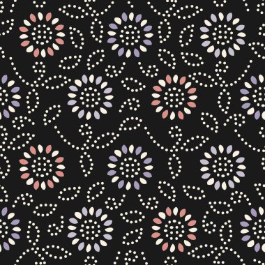 Bir çiçek süsleme görüntü ile Dikişsiz soyut desen.