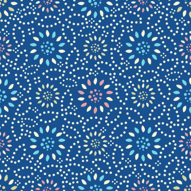 Bir çiçek süsleme görüntü ile Dikişsiz soyut desen.