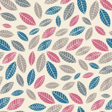 Yaprakları görüntü ile Dikişsiz soyut ikat desen.