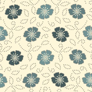 Bir çiçek süsleme görüntü ile Dikişsiz soyut desen.