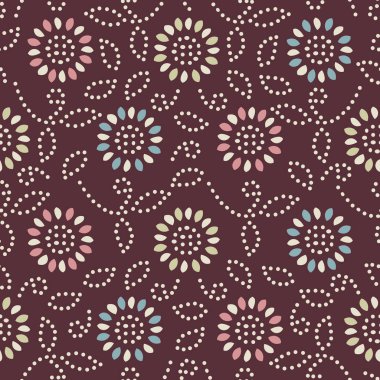 Bir çiçek süsleme görüntü ile Dikişsiz soyut desen.