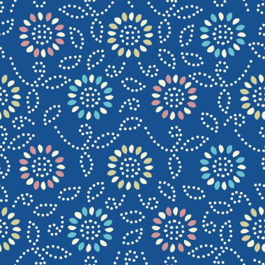 Bir çiçek süsleme görüntü ile Dikişsiz soyut desen.