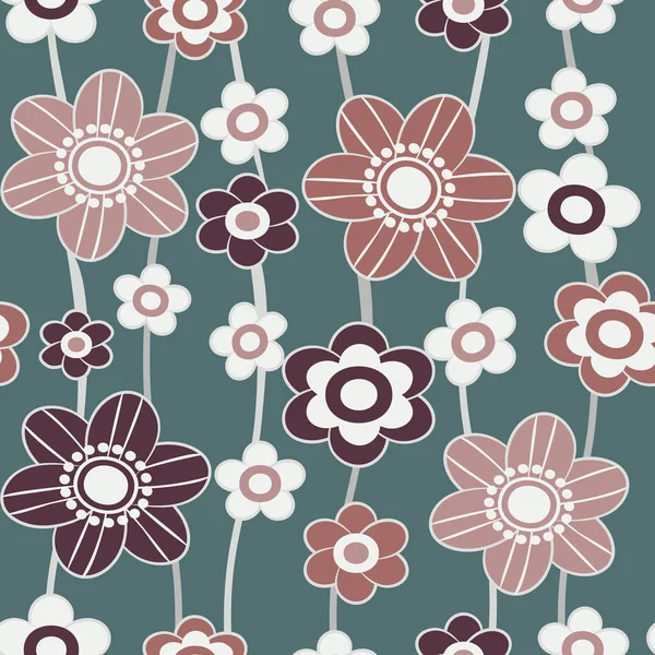 Seamless Pattern Image Flowers — Stock Vector