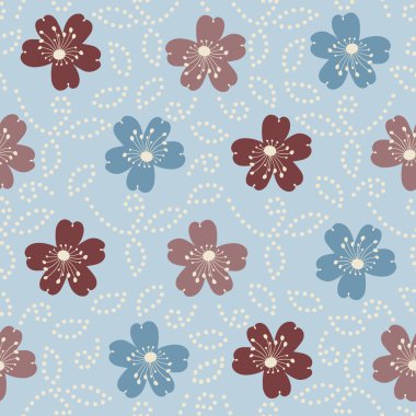 Bir çiçek süsleme görüntü ile Dikişsiz soyut desen.