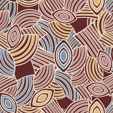 Geometrik şekiller ile çizgilerden oluşan görüntü ile Dikişsiz soyut desen.