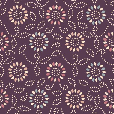 Bir çiçek süsleme görüntü ile Dikişsiz soyut desen.