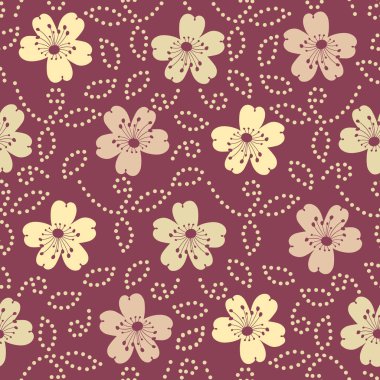 Bir çiçek süsleme görüntü ile Dikişsiz soyut desen.