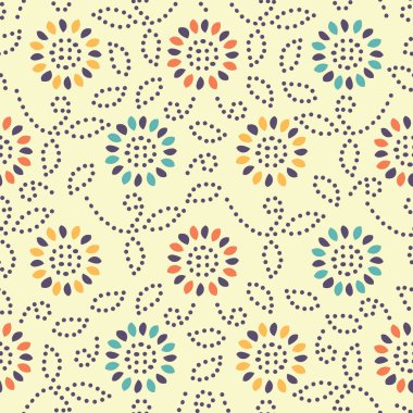 Bir çiçek süsleme görüntü ile Dikişsiz soyut desen.