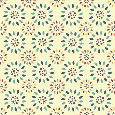 Bir çiçek süsleme görüntü ile Dikişsiz soyut desen.