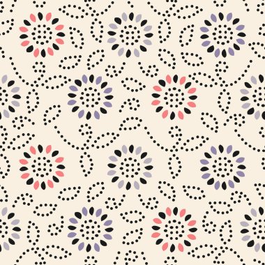 Bir çiçek süsleme görüntü ile Dikişsiz soyut desen.