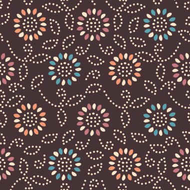 Bir çiçek süsleme görüntü ile Dikişsiz soyut desen.