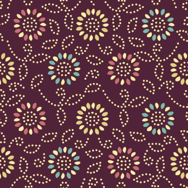 Bir çiçek süsleme görüntü ile Dikişsiz soyut desen.