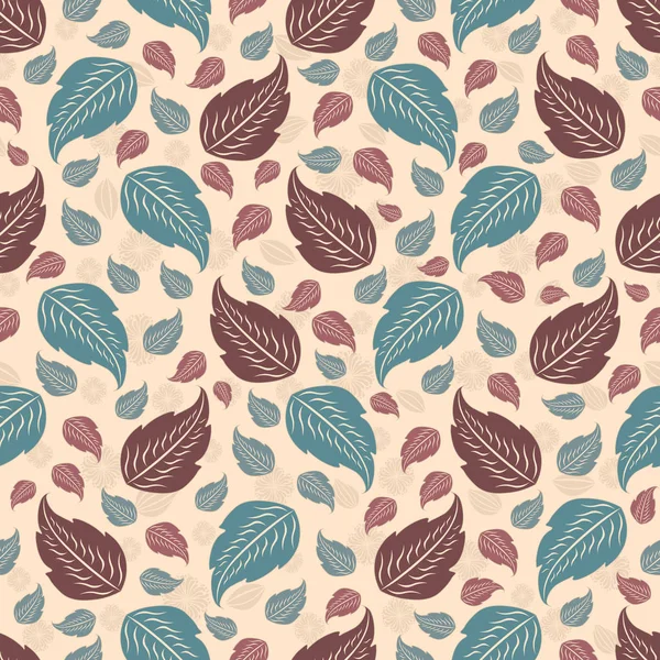 Seamless Pattern Image Leaves — Stock Vector