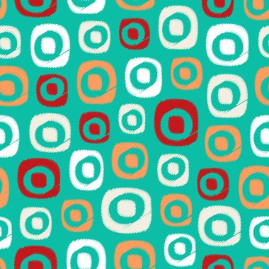 Oval geometrik şekiller görüntüsü ile karalama tarzında Dikişsiz soyut desen.