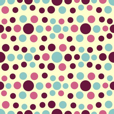 Çok renkli dairelerin görüntüsüyle kusursuz soyut geometrik desen.