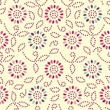 Bir çiçek süsleme görüntü ile Dikişsiz soyut desen.