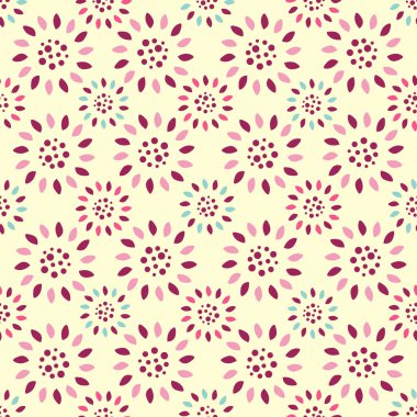 Bir çiçek süsleme görüntü ile Dikişsiz soyut desen.