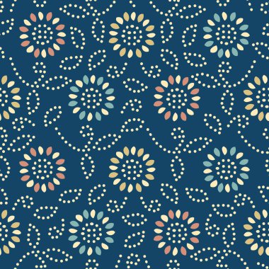 Bir çiçek süsleme görüntü ile Dikişsiz soyut desen.