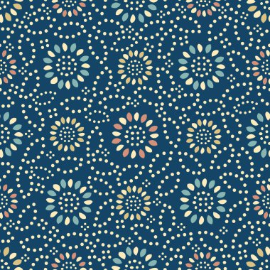 Bir çiçek süsleme görüntü ile Dikişsiz soyut desen.