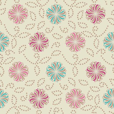 Bir çiçek süsleme görüntü ile Dikişsiz soyut desen.