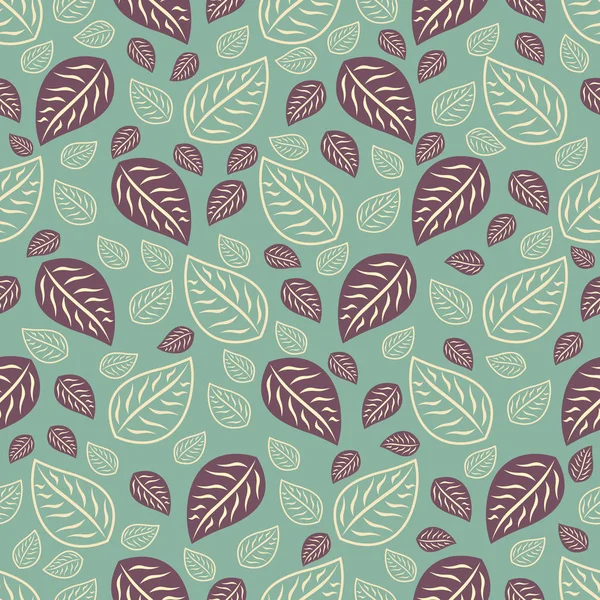 Seamless Pattern Image Leaves — Stock Vector