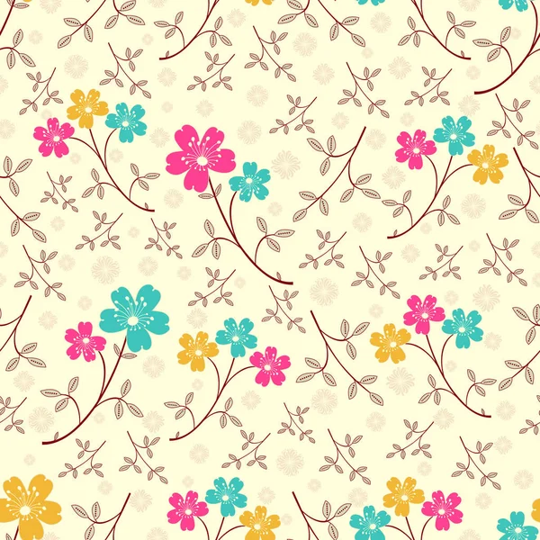 Patrón Sin Costuras Con Imagen Las Flores — Vector de stock