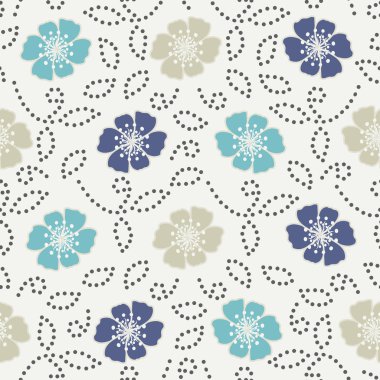 Bir çiçek süsleme görüntü ile Dikişsiz soyut desen.