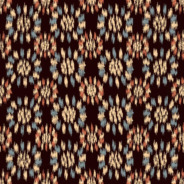 Padrão Ikat Abstrato Sem Costura Com Imagem Ornamento Floral — Vetor de Stock