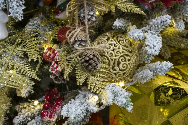Borovicová Šiška Zavěšení Vánoční Stromeček — Stock fotografie