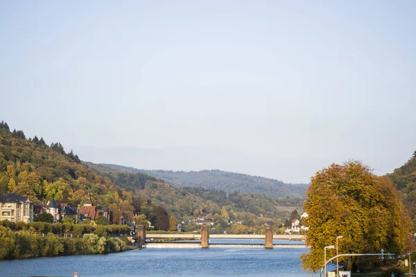 Turistické Historické Krásné Místo Starém Městě Heidelbergu Německu Starinny Most — Stock fotografie