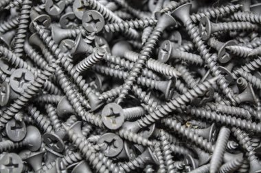 Doku. Arka plan. Gri renk. Bu aynı yeni çivi ortalama büyüklükte bir sürü var. İnşaat malzemeleri. Onarım.