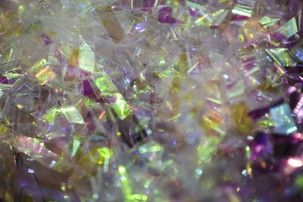 Confetti. Ornamento festivo, um cenário de chuva de Ano Novo. Aniversário. Nacreous brilhante, cores brancas e rosa. Feriados . — Fotografia de Stock