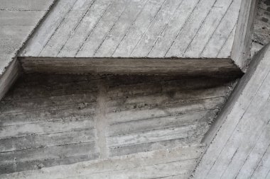 Gri doku veya arka plan beton bloklardan. Dekoratif duvar. Farklı formlar ve çizgiler.