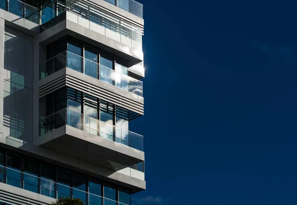 Centri Commerciali Uffici Con Moderni Edifici Vetro Grattacieli Dalle Forme — Foto Stock