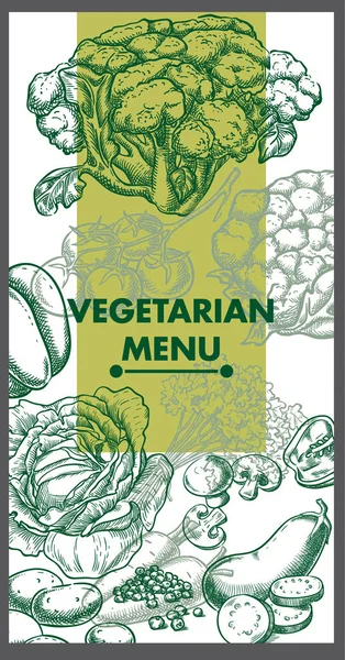 Restaurantmenügestaltung Vegetarisches Essen lizenzfreie Stockvektoren