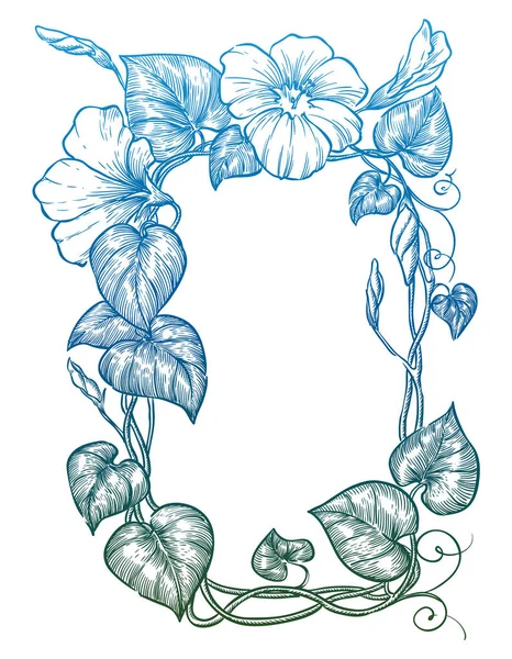 Elegant floral frame. Vector sketch — Stock Vector