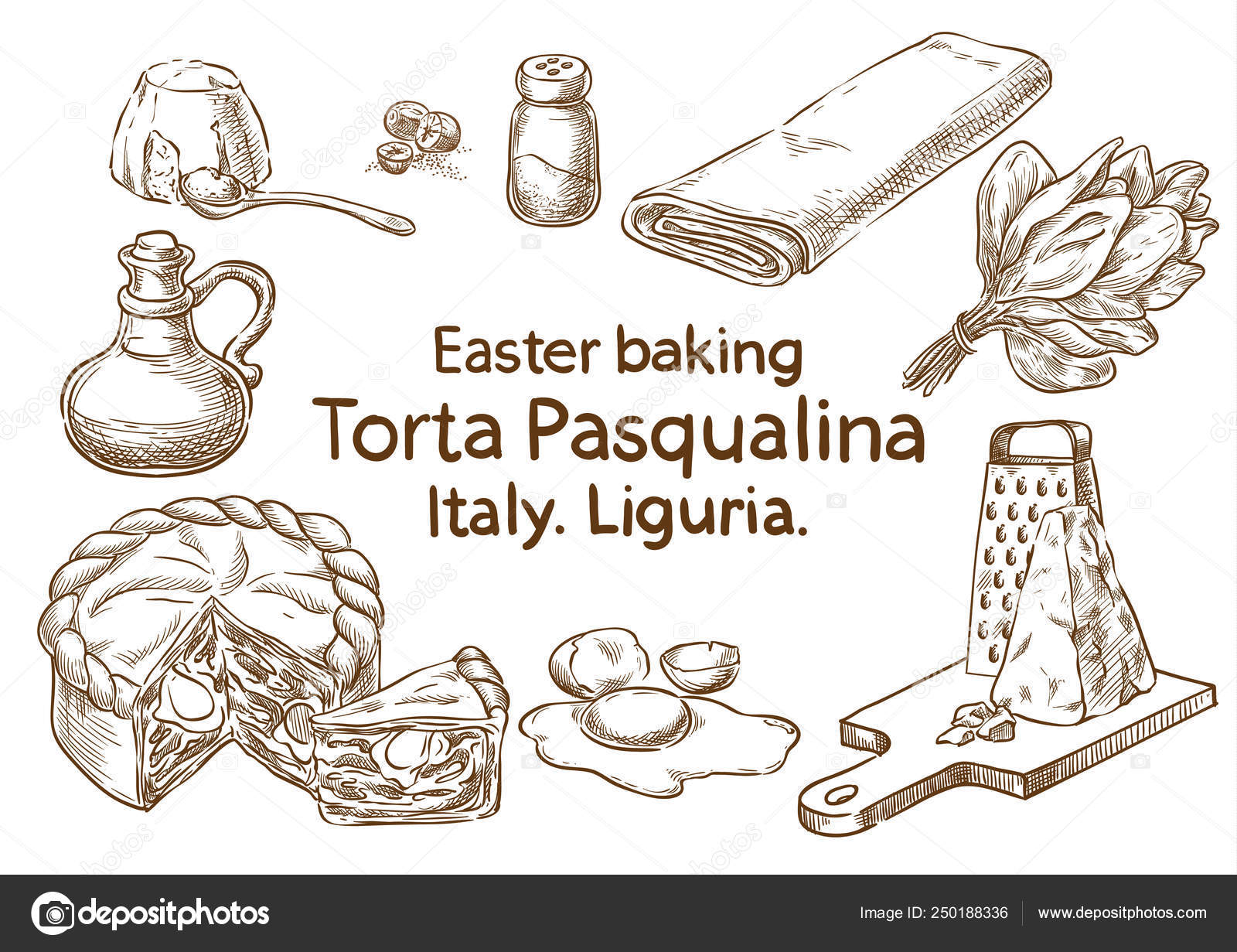 Easter Torta Vector sketch Stock Vector - Main Image