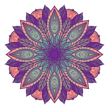 Renk dairesel desen. Yuvarlak kaleydoskop çiçek öğeleri. Kartpostal. Soyutlama