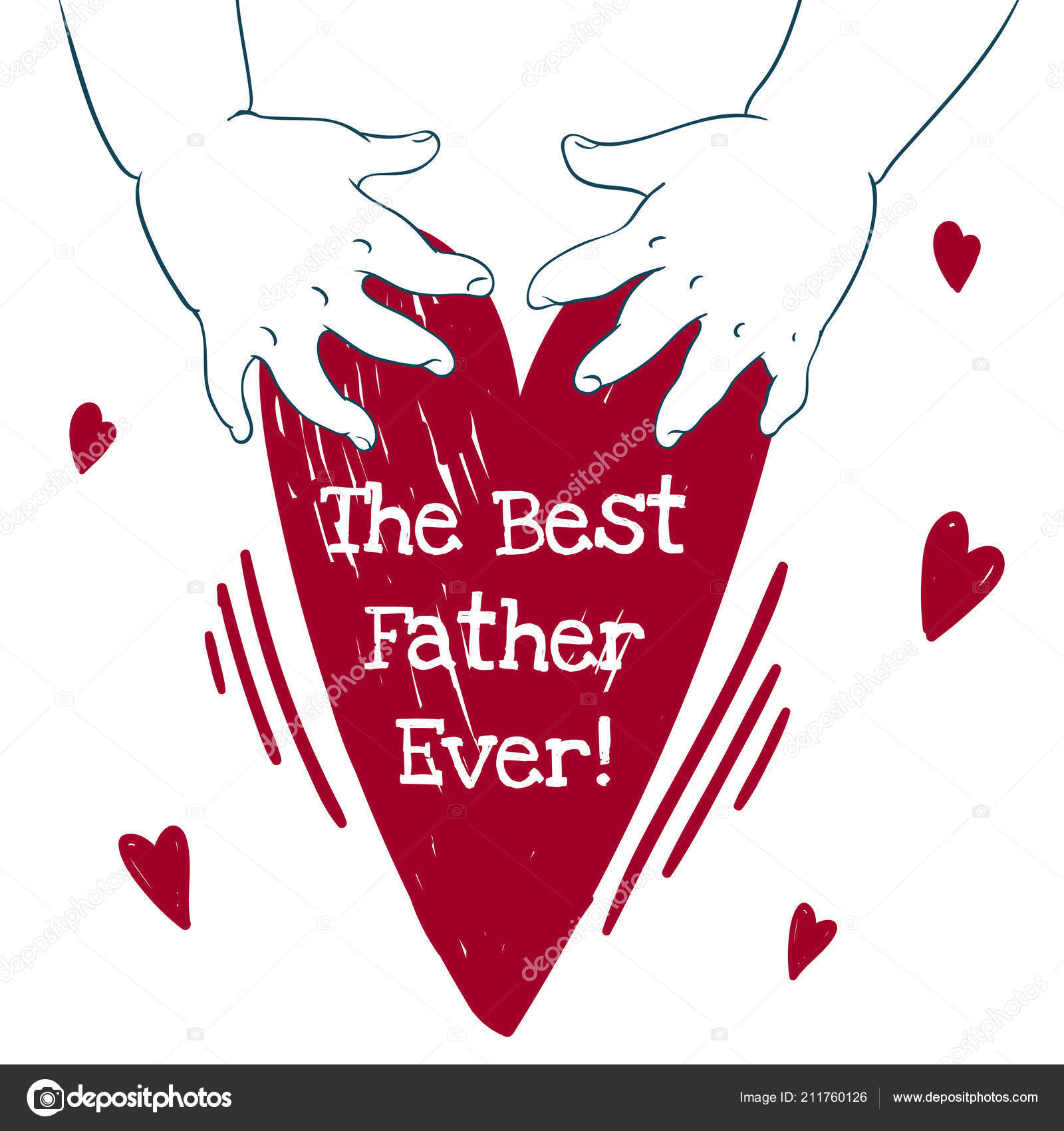Postcard Heart with a childs palm Postcard Heart with a childs palm