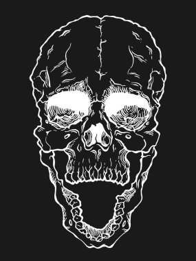 Korkunç korkutucu kafatası. Cadılar Bayramı için tüyler ürpertici illlustration