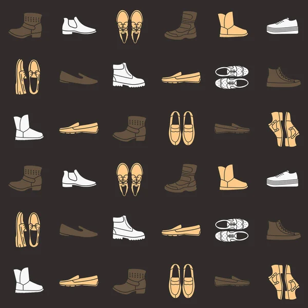 Modèle Sans Couture Avec Des Icônes Plates Chaussures Pour Hommes — Image vectorielle