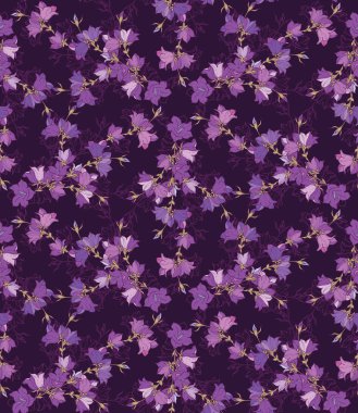 Bellflowers ile Seamless modeli. Çiçek süsleme. Arka plan