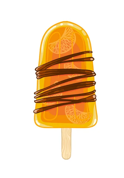 Cartoon Cool Zmrzlinu Sladká Zmrzlina Izolovaných Bílém Pozadí Tričko Tisk — Stockový vektor