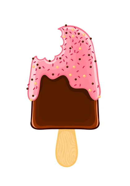 Çizgi Film Serin Çikolata Buzlu Şeker Buzlanma Kum Ile Isırıldı Telifsiz Stok Vektörler
