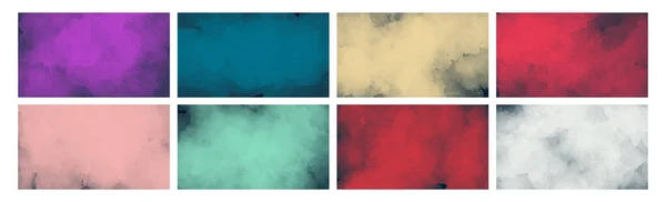 Collection Abstract Watercolor Backgrounds Various Colors Vector Illustration Wet Graphics — Stock Vector