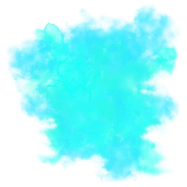 Mavi ve yeşil suluboya arka plan. Soyut vektör boyası sıçraması, beyaz arka planda izole edilmiş. Aquarelle dokusu. Su, deniz ya da gökyüzü tasviri.